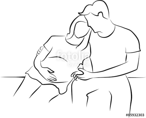 500x407 husband hug his pregnant wife stock photo and royalty free images - Husband And Wife Drawing
