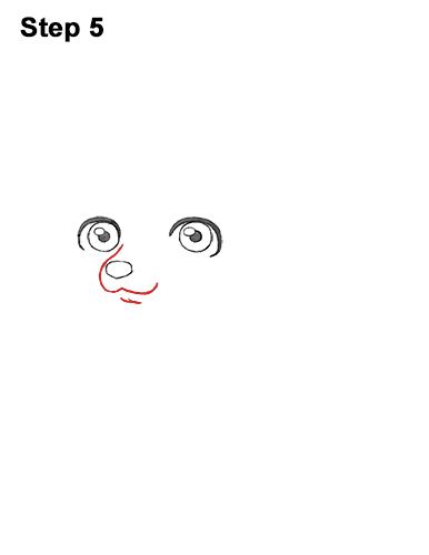 386x500 How To Draw A Dog - Husky Cartoon Drawing