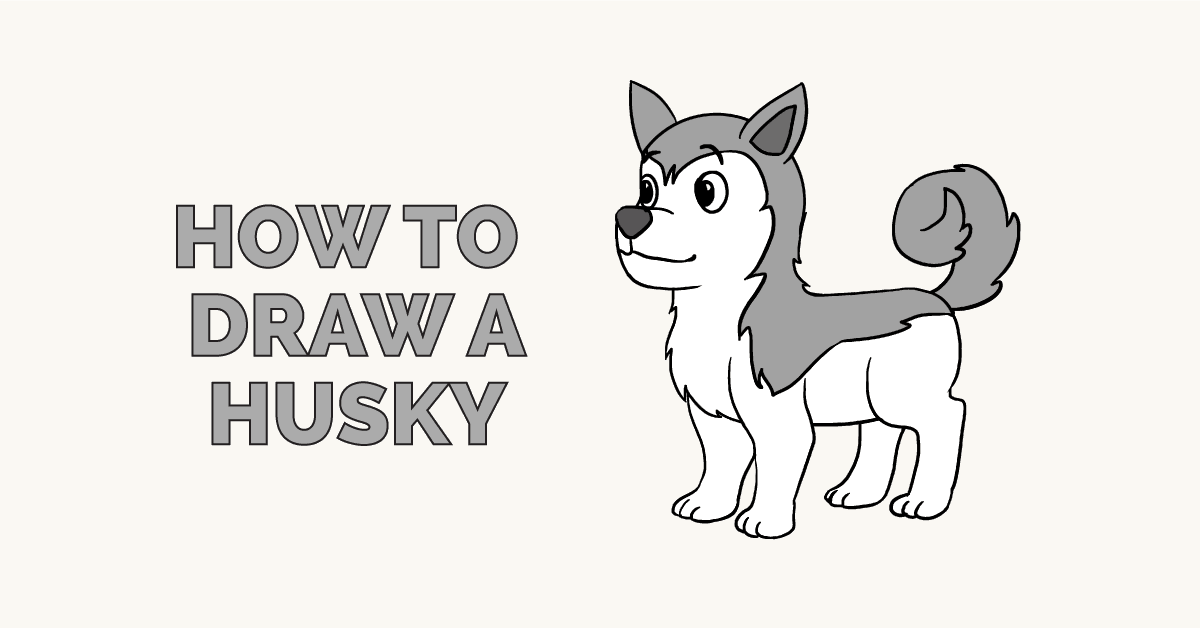 1200x628 How To Draw A Husky - Husky Dog Drawing