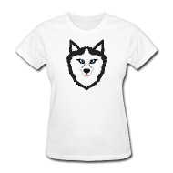 190x190 Drawing Husky Dog Face With Blue Eyes Gift Idea Women's T Shirt - Husky Dog Drawing