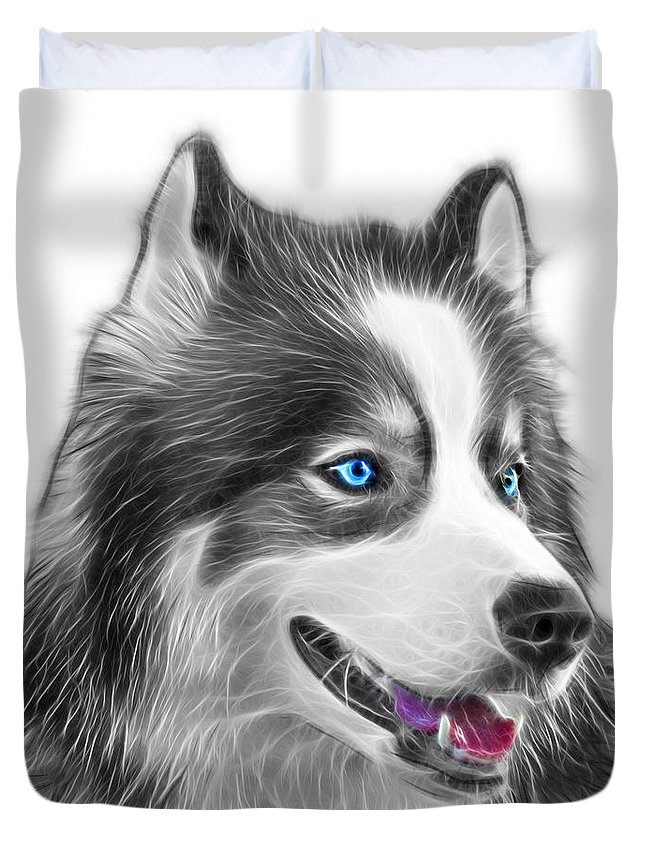 645x853 Greyscale Modern Siberian Husky Dog Art - Husky Dog Drawing