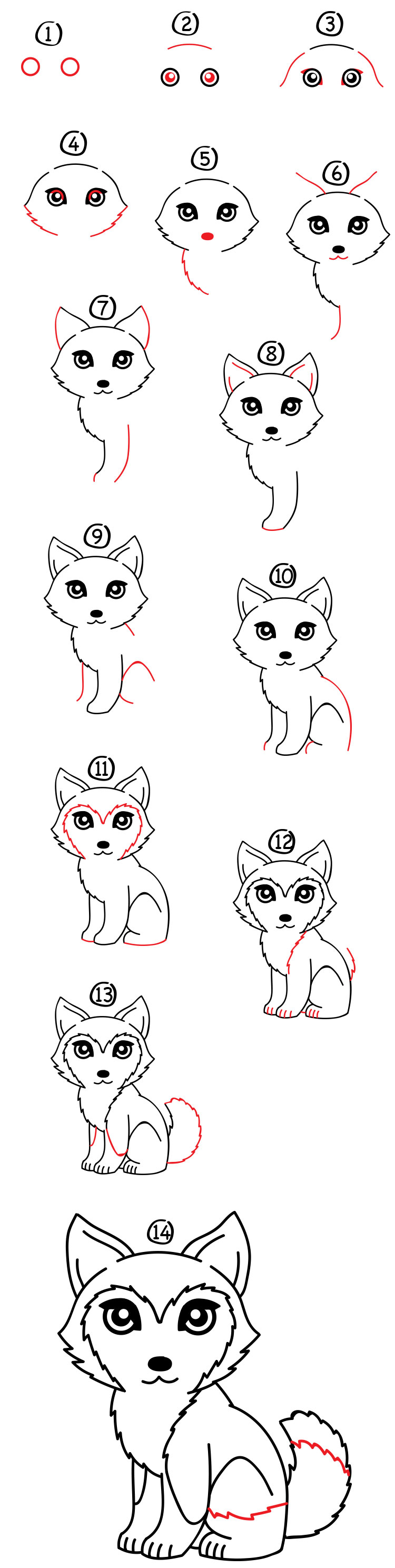 How To Draw A Husky Puppy Step By Step - cuteanimals