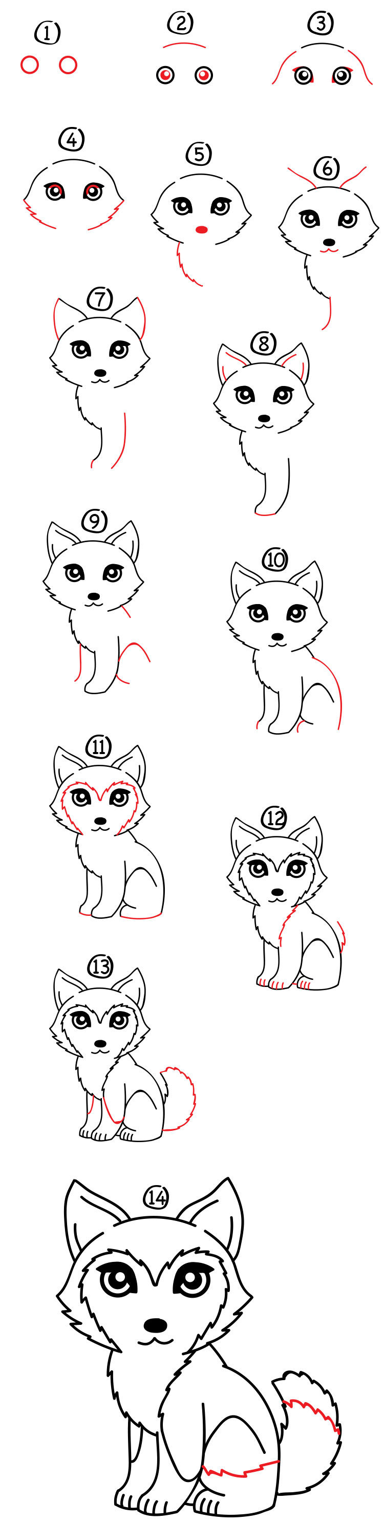 750x2977 How To Draw A Cartoon Husky - Husky Drawing Easy