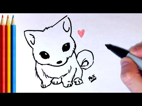 480x360 How To Draw Cute Cub Wolf Husky - Husky Drawing Easy