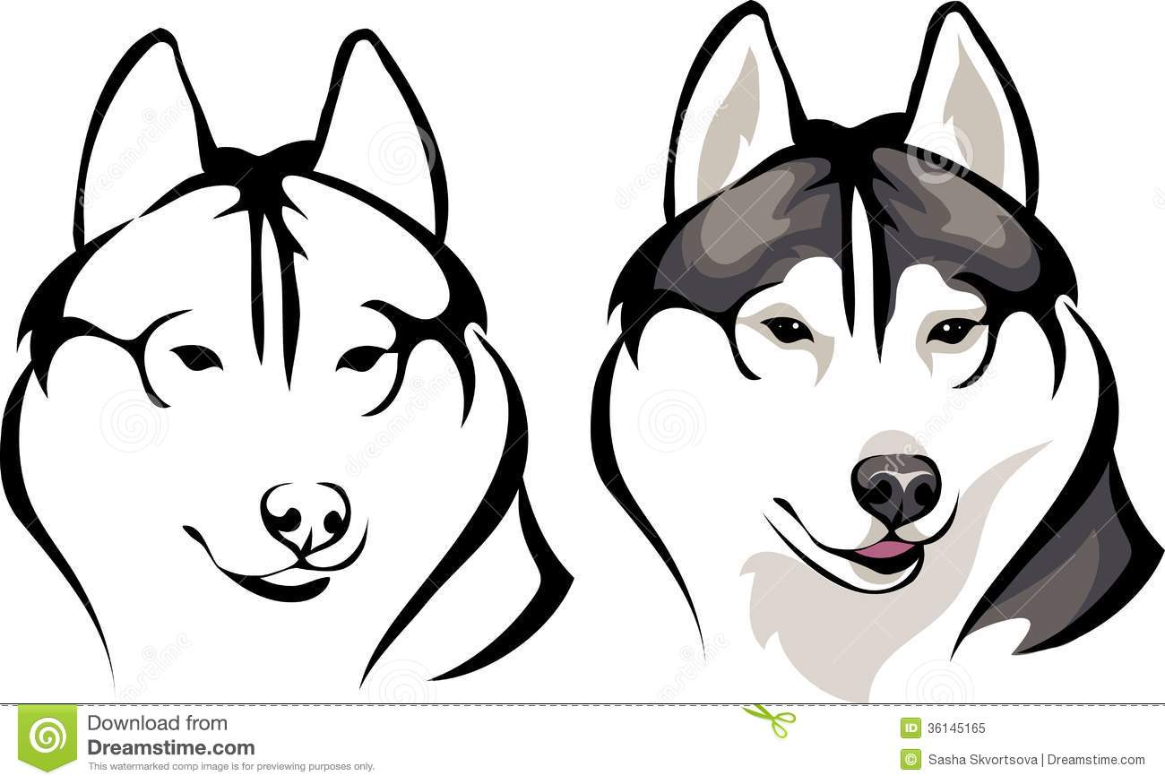 1300x875 Husky Clipart Easy Great Free Clipart, Silhouette, Coloring - Husky Drawing Easy