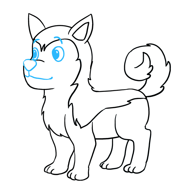 680x678 How To Draw A Husky - Husky Face Drawing