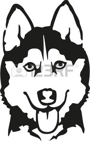 287x450 husky face clipart great free clipart, silhouette, coloring - Husky Face Drawing