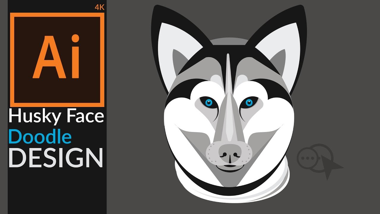 1280x720 husky face drawing using shape builder circles in illustrator cc - Husky Face Drawing