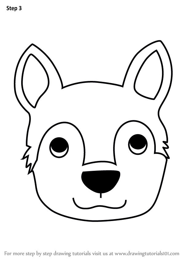602x848 Learn How To Draw A Husky Dog Face For Kids - Husky Face Drawing