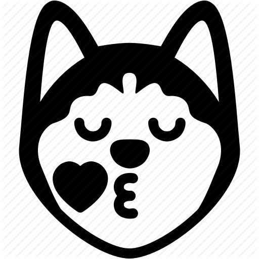 512x512 emoji, emotion, expression, face, feeling, kiss, siberian husky icon - Husky Face Drawing