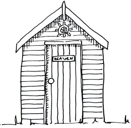 425x416 How To Draw A Beach Hut Real Easy Shoo Rayner Author - Hut Drawing