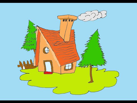 480x360 How To Draw A Beautiful Hut - Hut Drawing