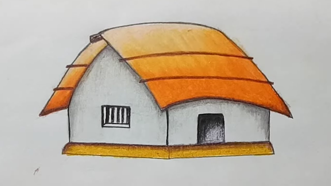 1280x720 How To Draw A Huthouse Step - Hut Drawing