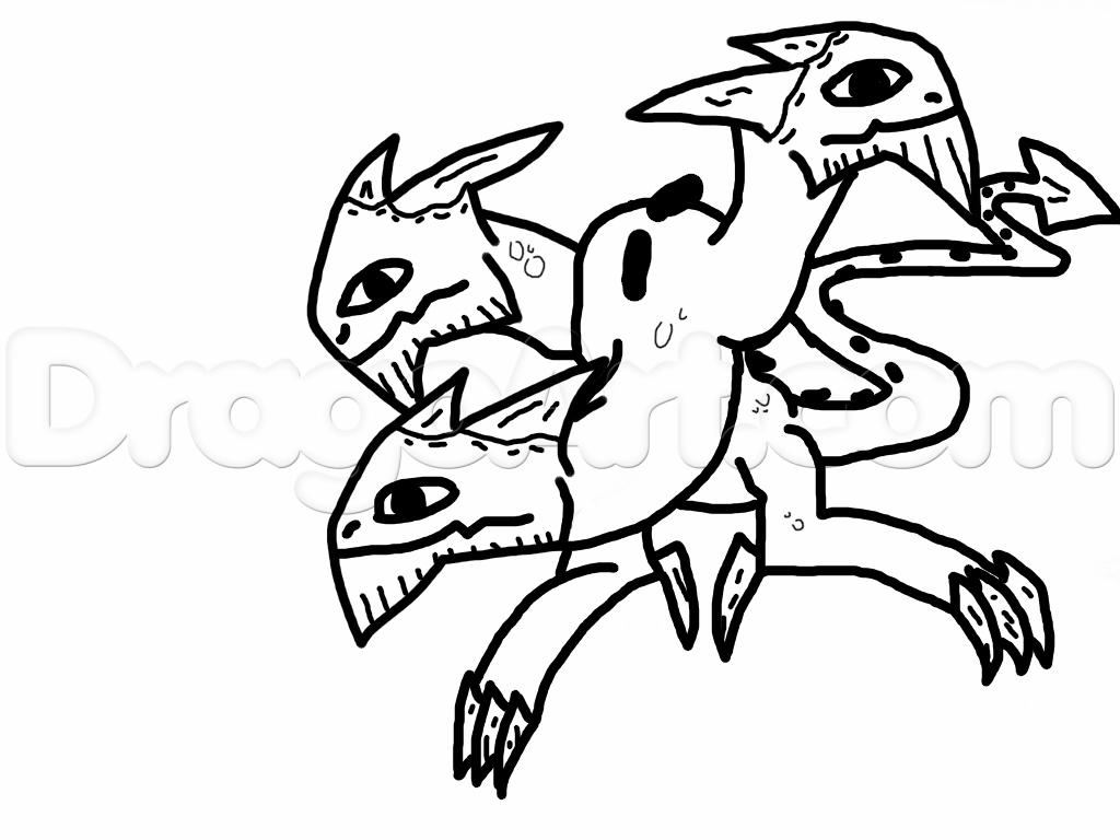 1024x768 step how to draw a hydra, step - Hydra Dragon Drawing