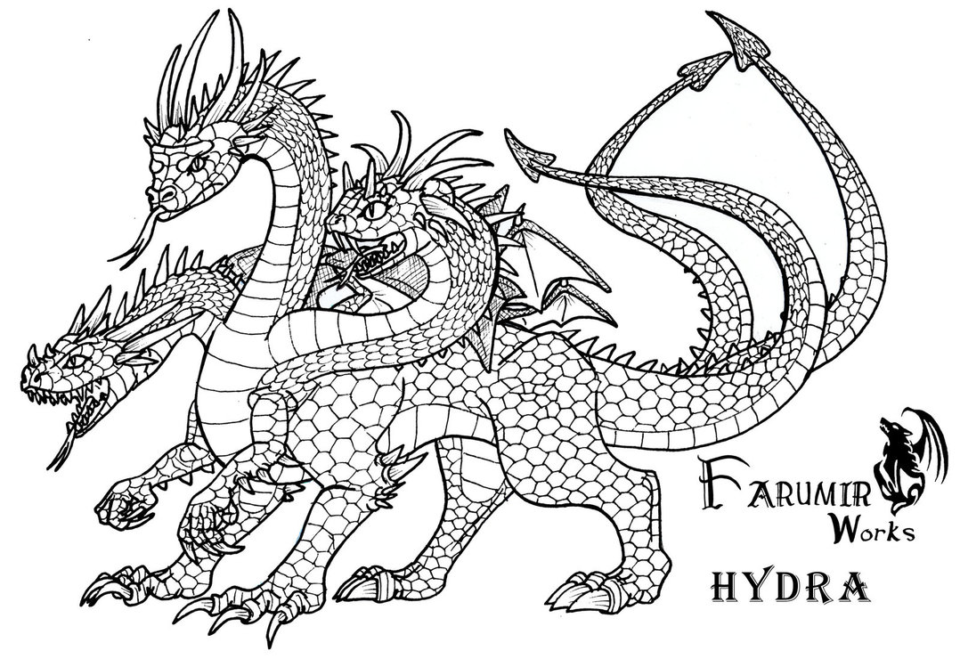 1078x740 Hydra Dragon Drawing Realistic Drawing Skill - Hydra Drawing