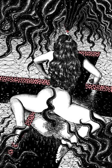 375x563 Kiss Drawing - Hydra Drawing