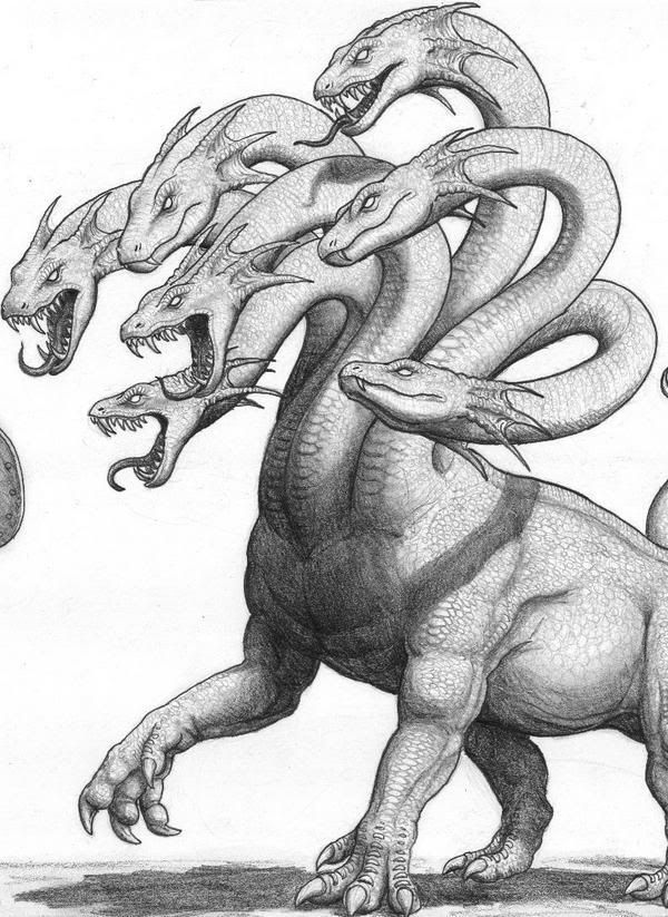 600x823 Dragons Mythologique, Hydre - Hydra Drawing