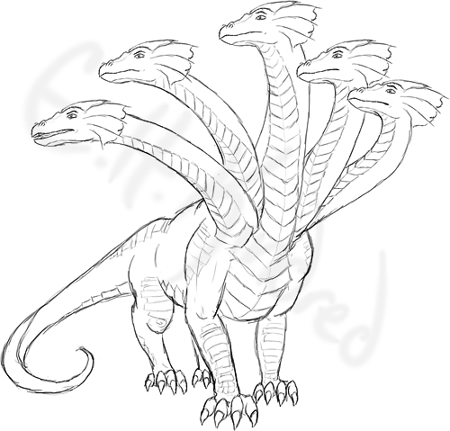 500x479 Hydra Sketch Simple Hydra Drawing Of My Hydra Characters - Hydra Drawing