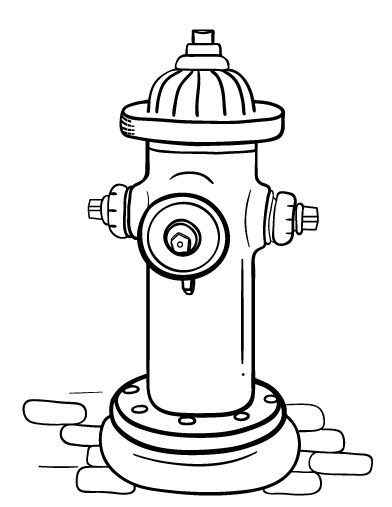 392x507 cartoon fire hydrant drawing random clipart black - Hydrant Drawing