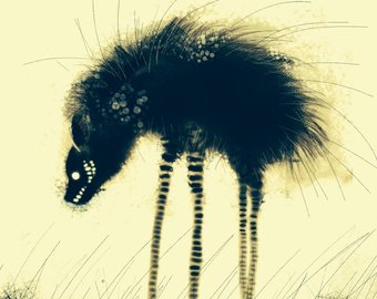 340x270 Hyena Drawing Etsy - Hyena Drawing