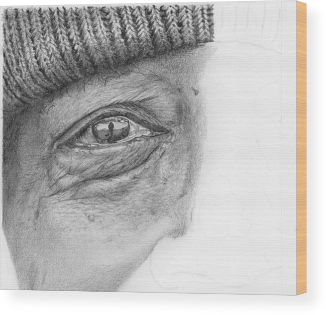 655x633 Hyper Realistic Eye Study Wood Print - Hyper Realistic Eye Drawing
