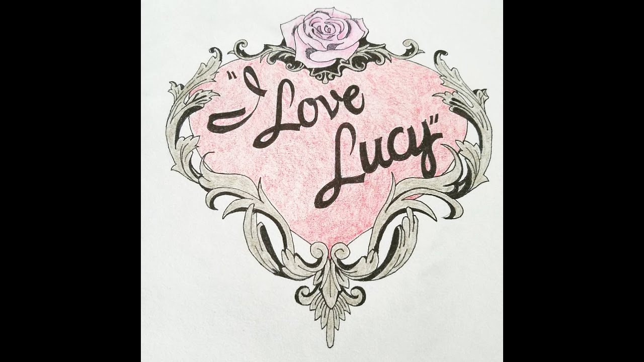 1280x720 i love lucy ornamental heart sketch - I Love Lucy Drawing