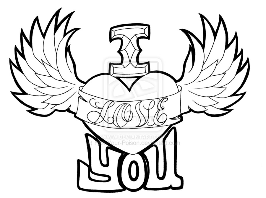 900x670 I Love You Dra Drawings - I Love U Drawings