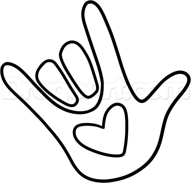 654x628 How To Draw I Love You Hands, Step - I Love U Drawings