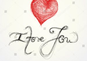 300x210 i love you heart sketch i love you drawings i love you heart - I Love You Drawing Pictures