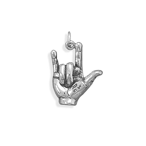 500x500 corinna maria sterling silver i love you sign language hand charm - I Love You Sign Language Drawing