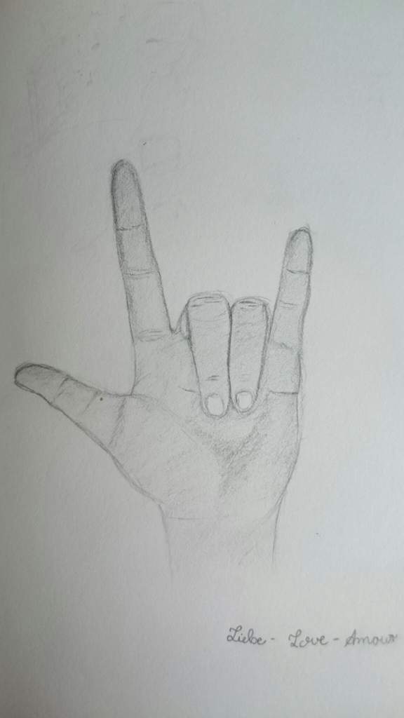 576x1024 Drawing - I Love You Sign Language Drawing