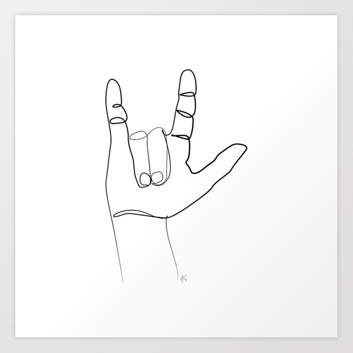 700x700 Love Collection - I Love You Sign Language Drawing