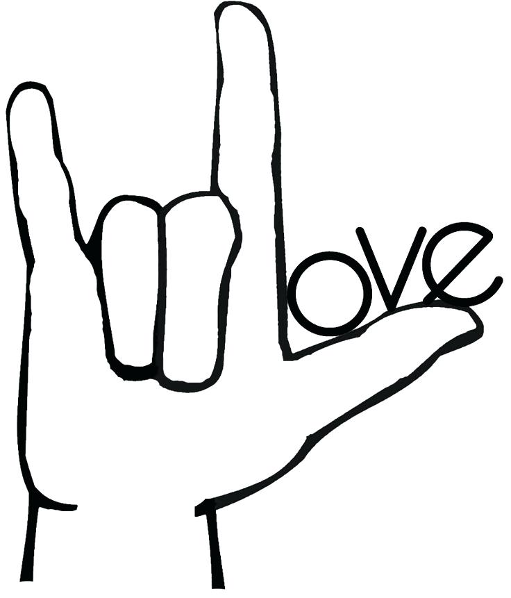 736x861 sign language clip art legionfront - I Love You Sign Language Drawing
