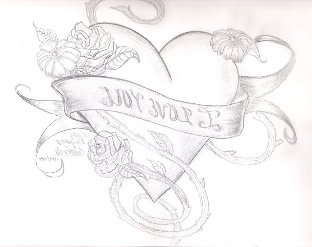 1024x810 I Love You Drawings In Pencil - I Love You Sketch Drawing