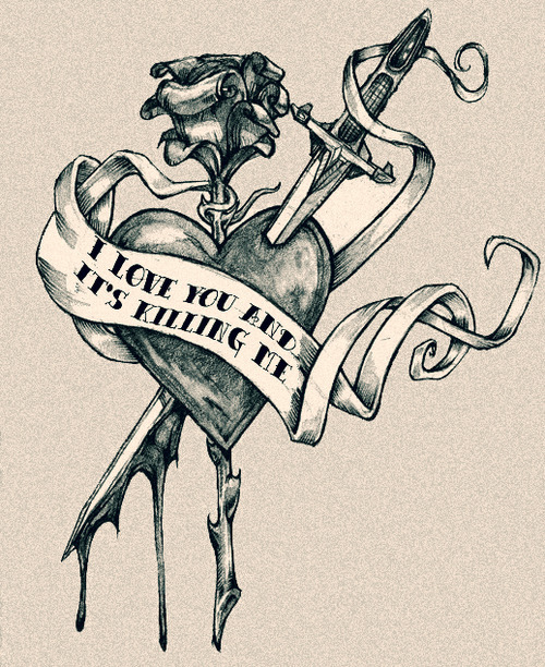 500x612 I Love You, And It's Killing Me Via Tumblr On We Heart It - I Love You Sketch Drawing