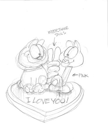 371x480 love sketches garfield's art gallery collectibles - I Love You Sketch Drawing