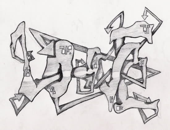 550x420 jolie blogs how to draw i love you in graffiti - I Love You Sketch Drawing