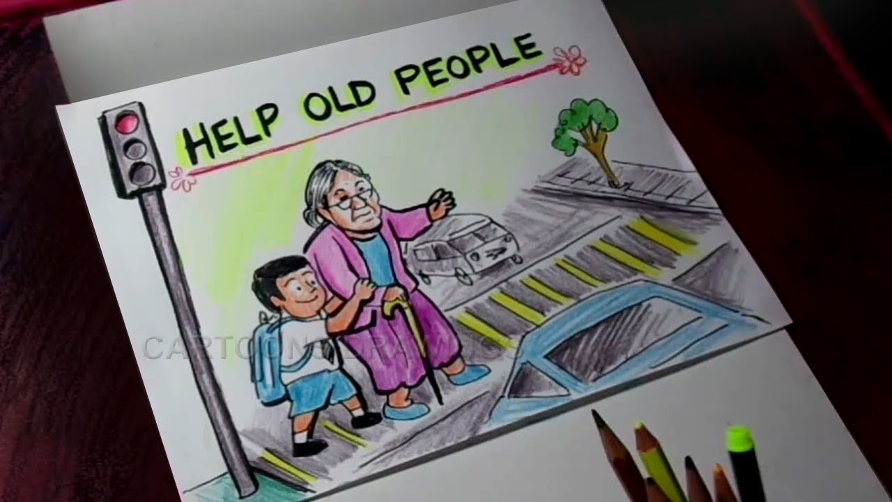 1280x720 how to draw help old people poster drawing for kids - I Need Help Drawing