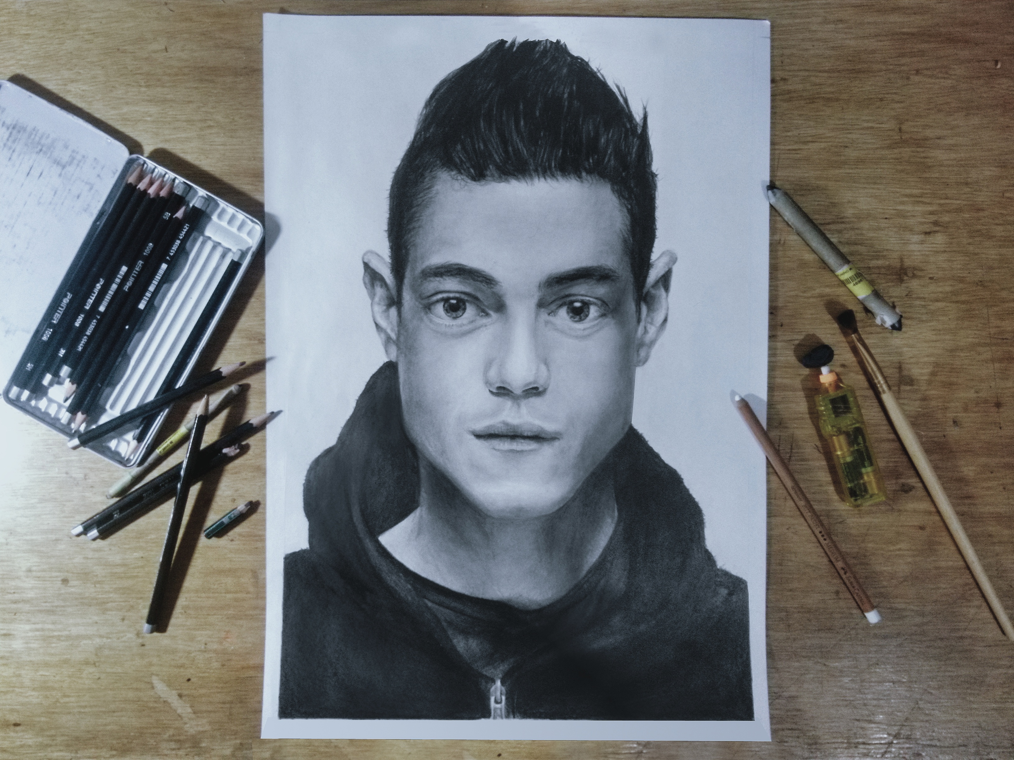 3261x2446 Mr Robot Drawing Process Steemit - I Robot Drawing