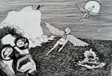 375x256 Daedalus And Icarus Drawing - Icarus Drawing