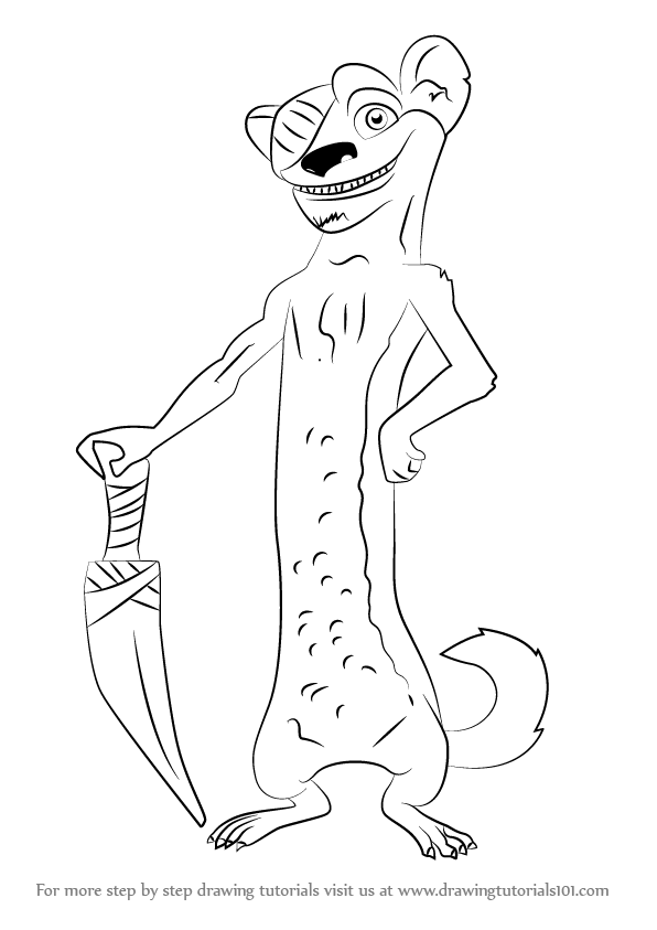 596x843 How To Draw Buck From Ice Age - Ice Age Drawing