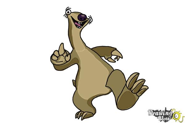 600x400 How To Draw Sid From Ice Age - Ice Age Drawing