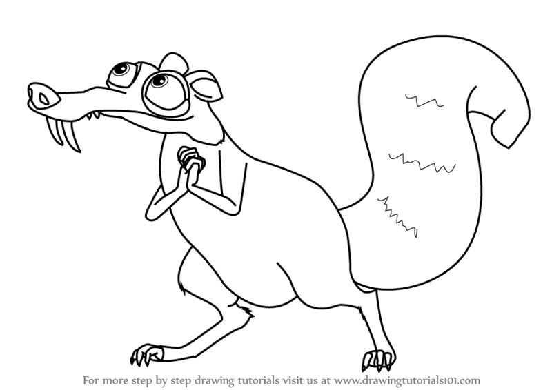 800x566 Learn How To Draw Scrat From Ice Age - Ice Age Drawing