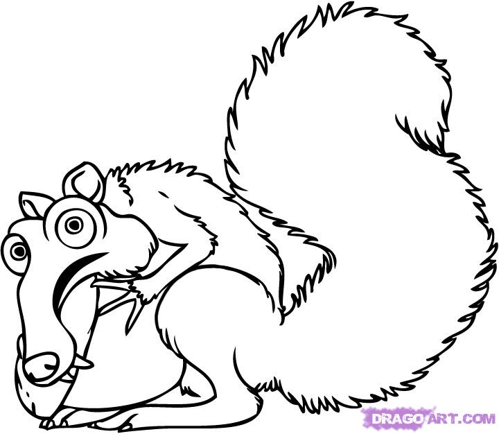720x626 Step How To Draw Scrat From Ice Age - Ice Age Drawing