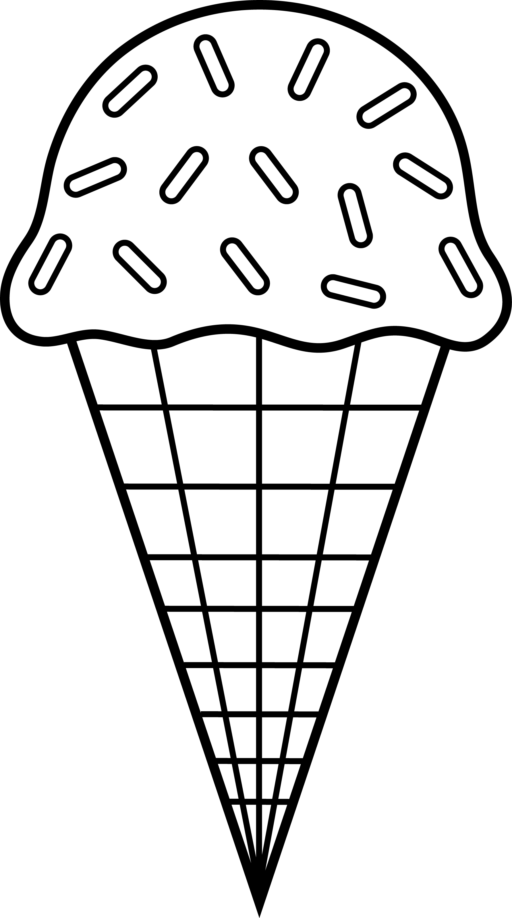 1783x3192 Colorable Ice Cream Line Art - Ice Cream Cone Drawing Black And White