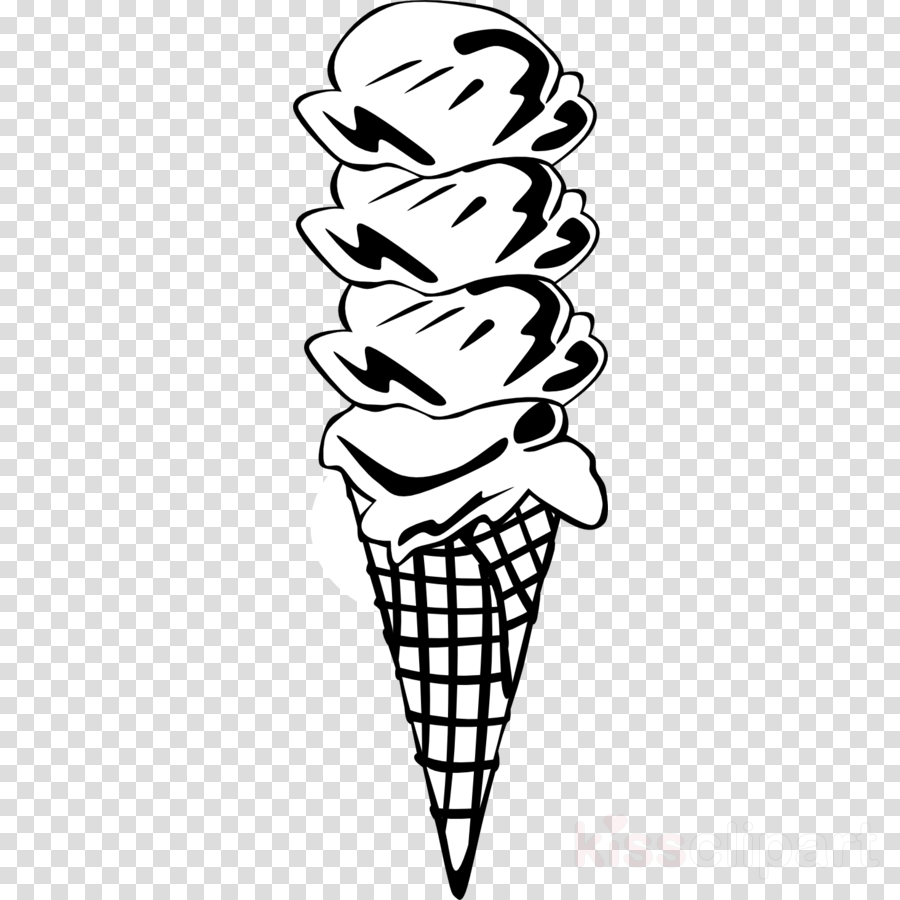 900x900 Dessert, Chocolate, Line, Transparent Png Image Clipart Free - Ice Cream Cone Drawing Black And White