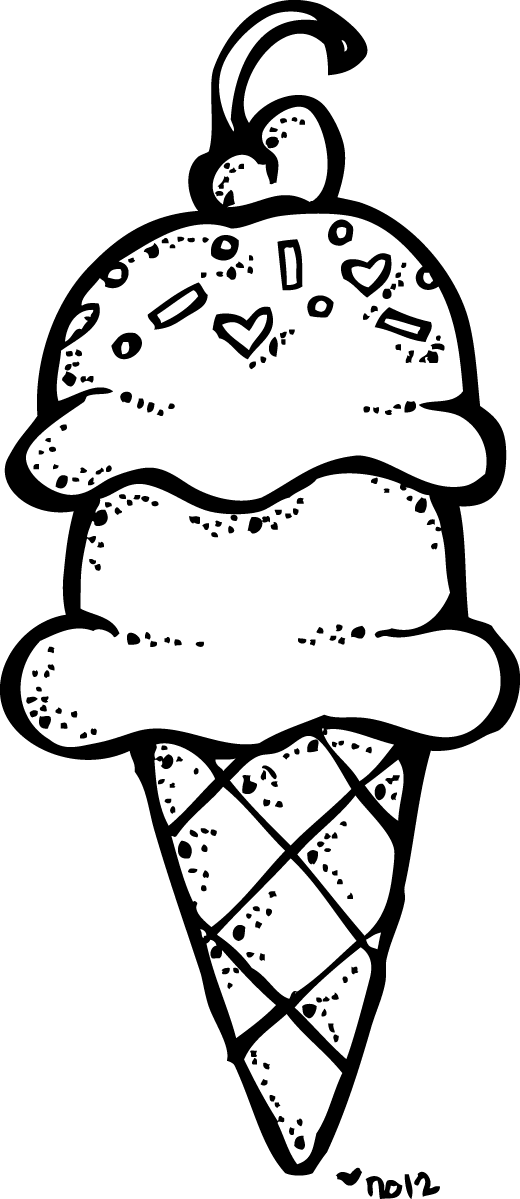 520x1199 Ice Cream Black And White Clipart Clip Art Images - Ice Cream Cone Drawing Black And White