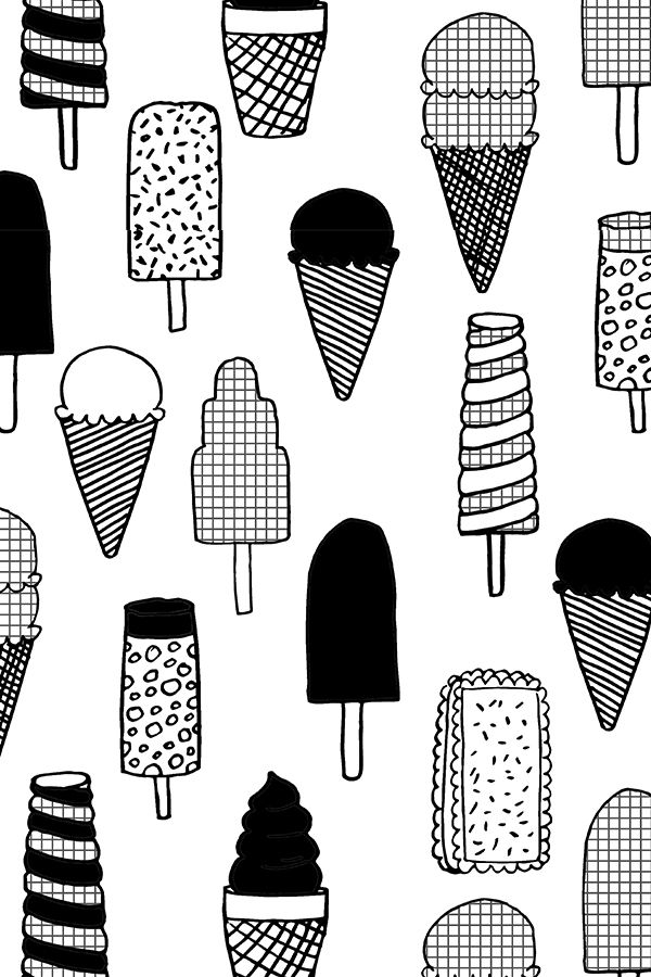 600x900 black and white ice cream cone illustration - Ice Cream Cone Drawing Black And White