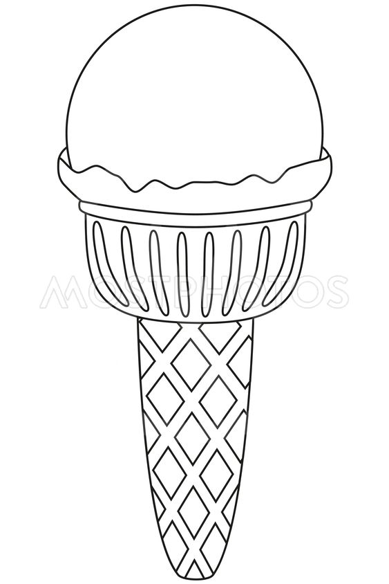 563x844 Black And White Ice Cream B - Ice Cream Cone Line Drawing