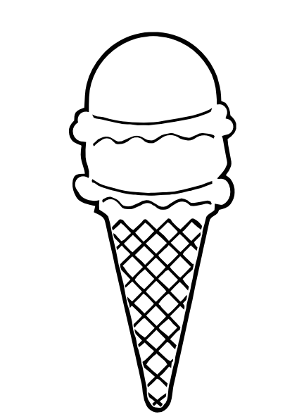 432x595 ice cream cone outline clip art - Ice Cream Cone Line Drawing